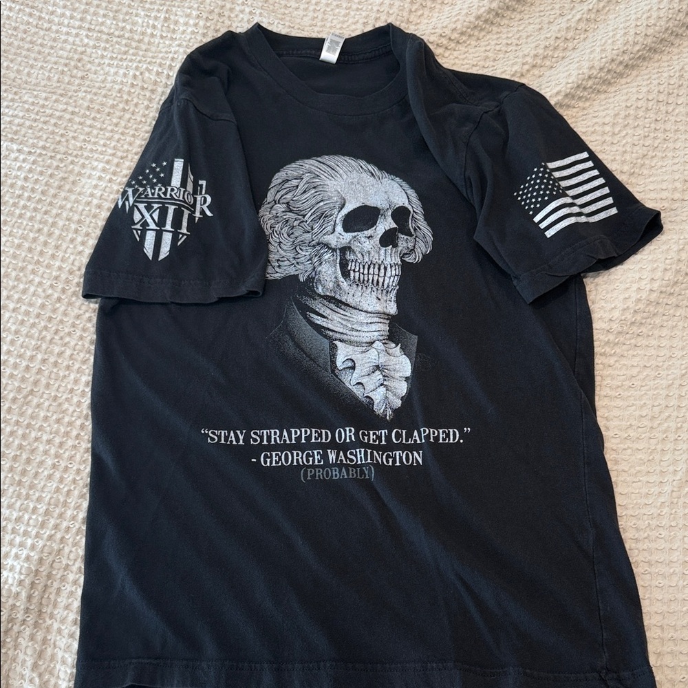 Men's Black Graphic Skull Tee with Quote